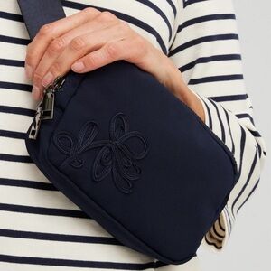 NWOT Chico’s Neema Soutache Navy Blue Belt Bag